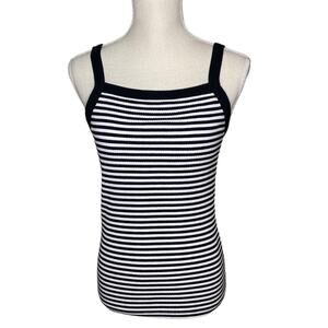 Old Navy Slim Fit Spaghetti Strap Navy & White Striped Top Size M